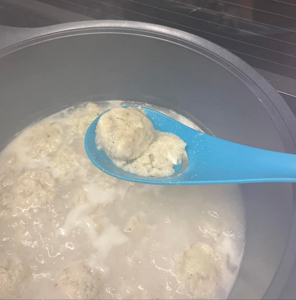 K'LP GF cassava flour mock matzo balls/kneidel mix or pre made mock matzo ball/kneidels.