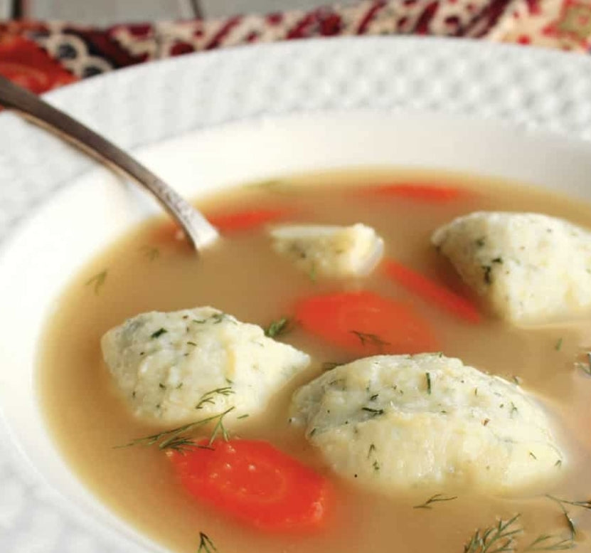 K'LP GF cassava flour mock matzo balls/kneidel mix or pre made mock matzo ball/kneidels.